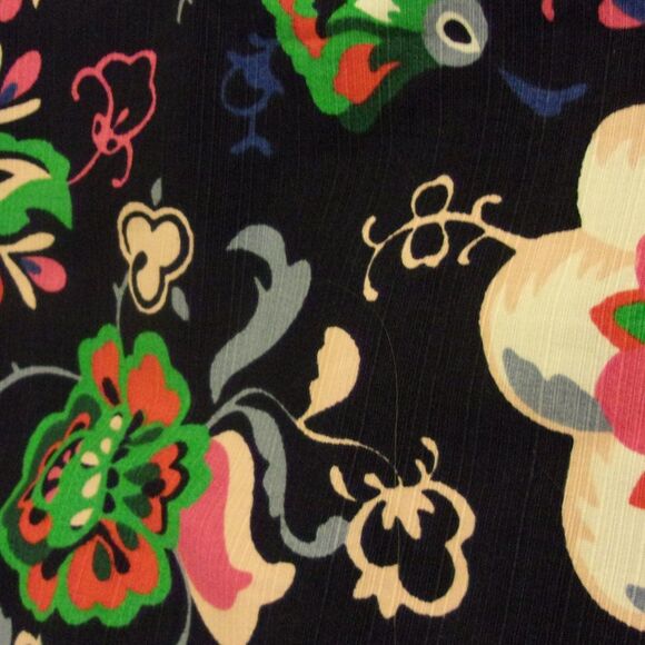 Boden Sz. 8 8R Straight Skirt Black Colorful Floral Pattern Cotton Blend Stretch - Picture 5 of 6
